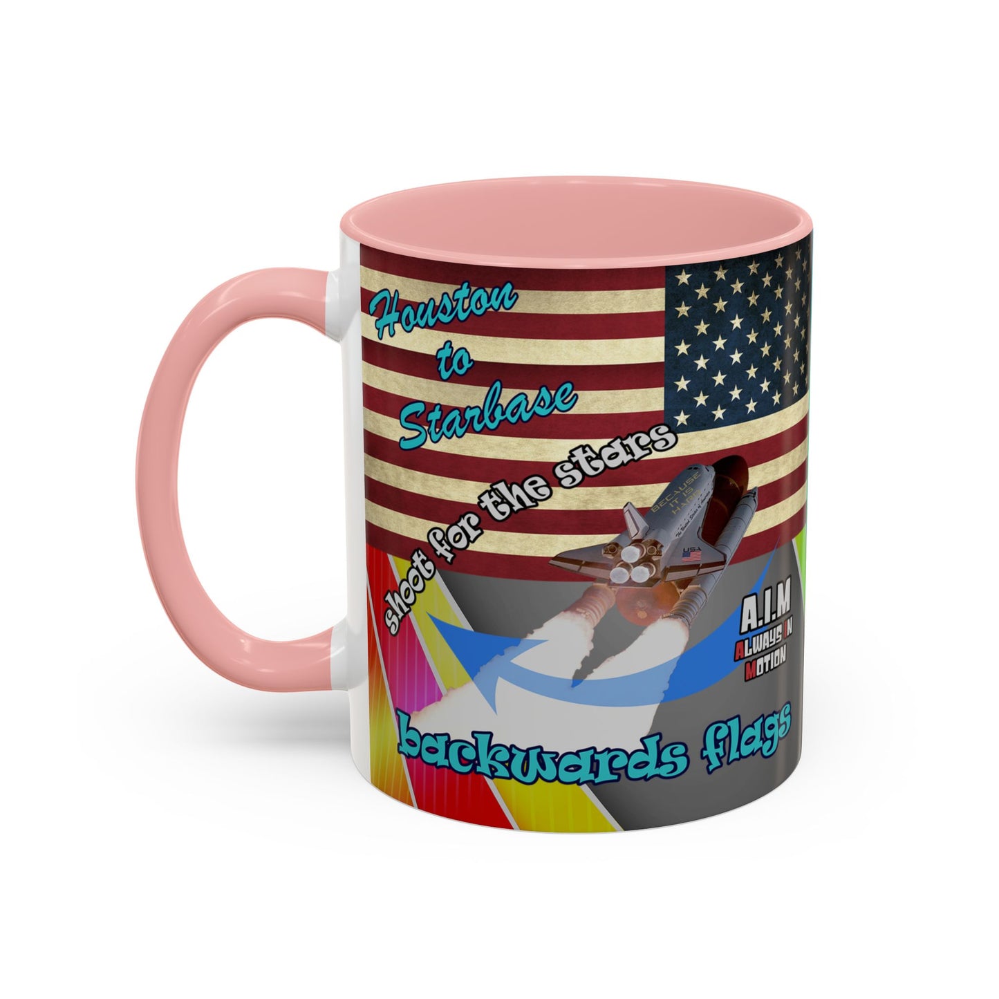 shoot for the stars - Accent Mug (rainbow split)