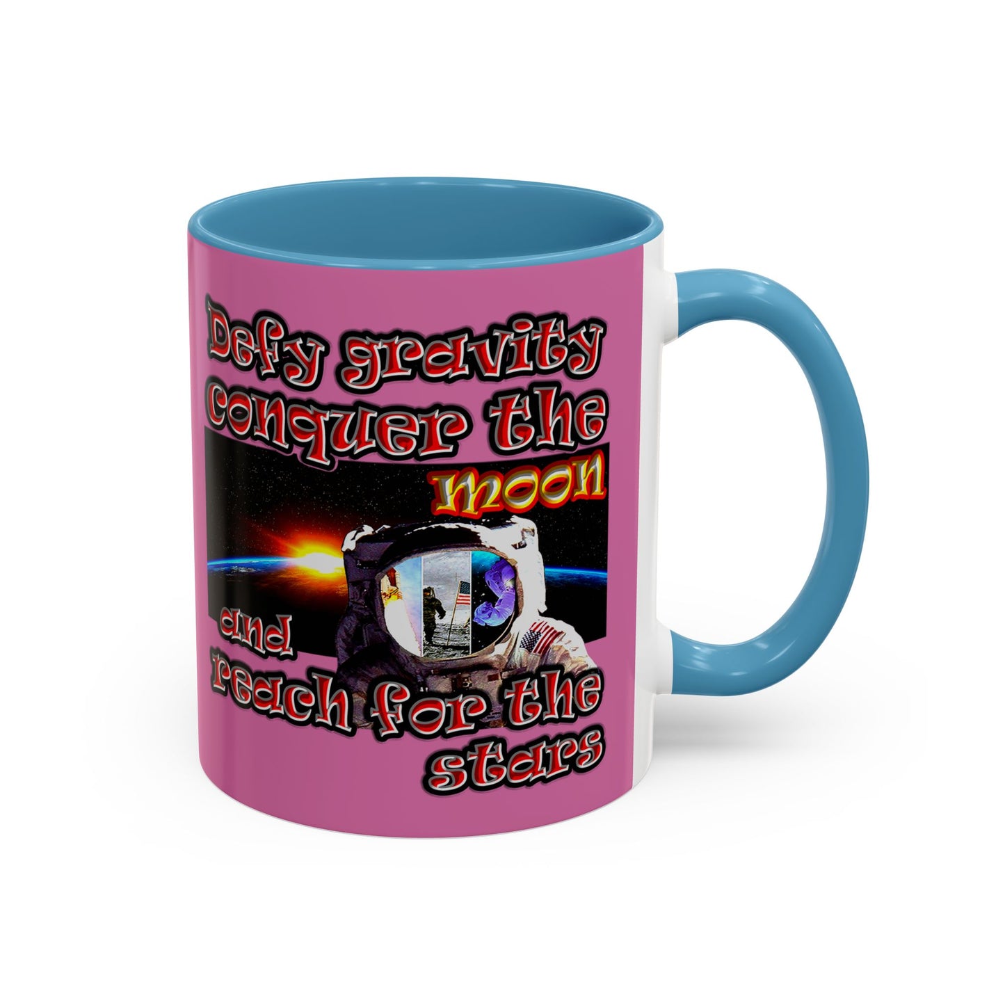 defy conquer reach - Accent Mug (light pink)