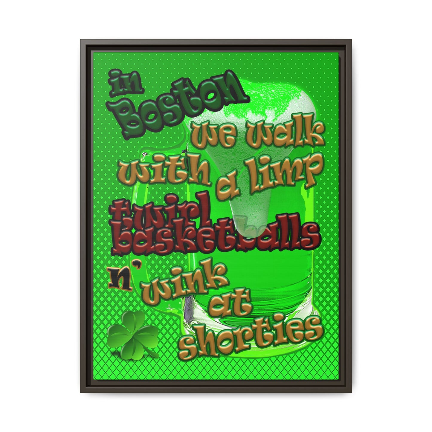 celtics logo - framed canvas art (logo green)