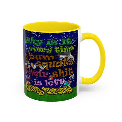 the bum's shit - Accent Mug ('snoops' background)
