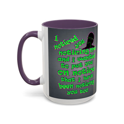noticed you noticing - Accent Mug (grey-light grey)