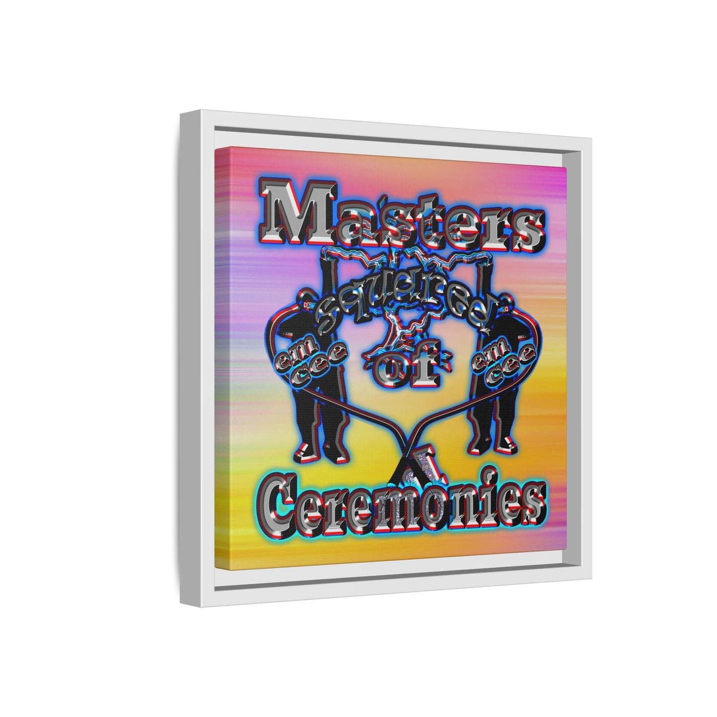 em cee squared - framed canvas art (color blur)