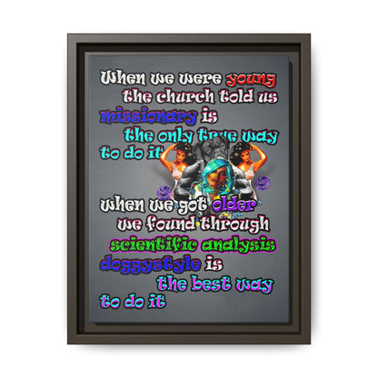 doggystyle - framed canvas art (grey-light grey)