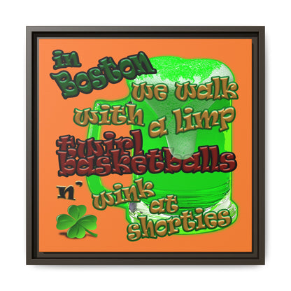 celtics logo - framed canvas art (crusta)