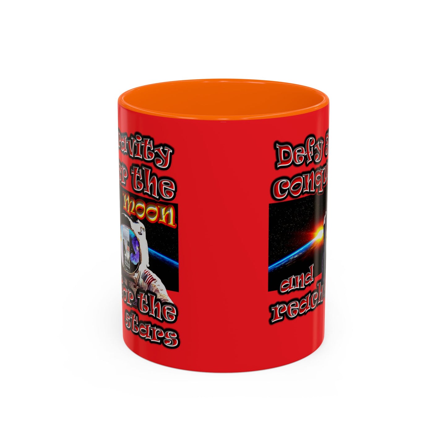 defy conquer reach - Accent Mug (red)