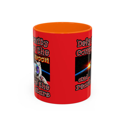 defy conquer reach - Accent Mug (red)