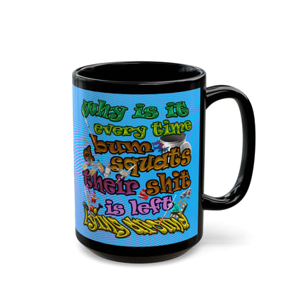 the bum's shit - Black Mug (light blue-purple wave)