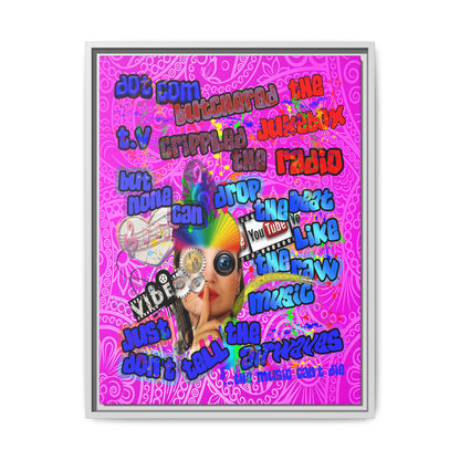 drop the beat - framed canvas art (pink swirl)