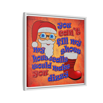 santa's shoes - framed canvas art (burnt orange)