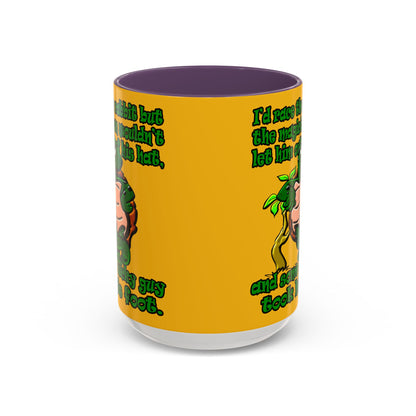 turtle race - Accent Mug (yellow)