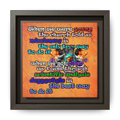 doggystyle - framed canvas art (burnt orange)