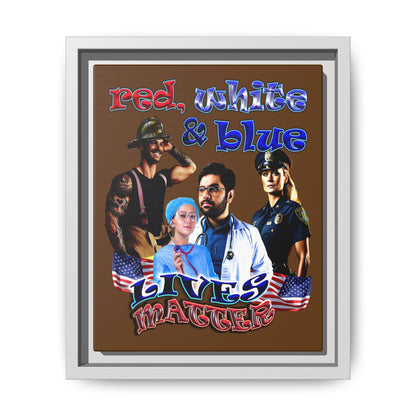 rw&b lives matter - framed canvas art (brown)