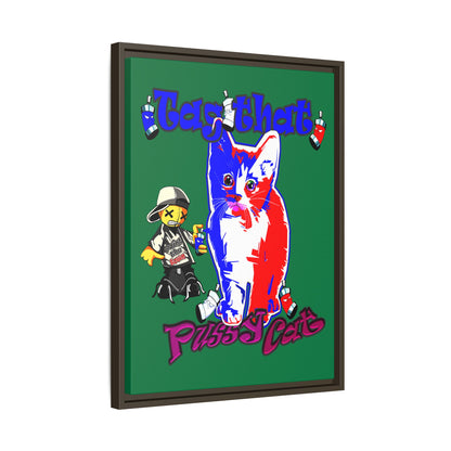 tag that - framed canvas art (dark green)