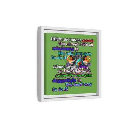 doggystyle - framed canvas art (green)