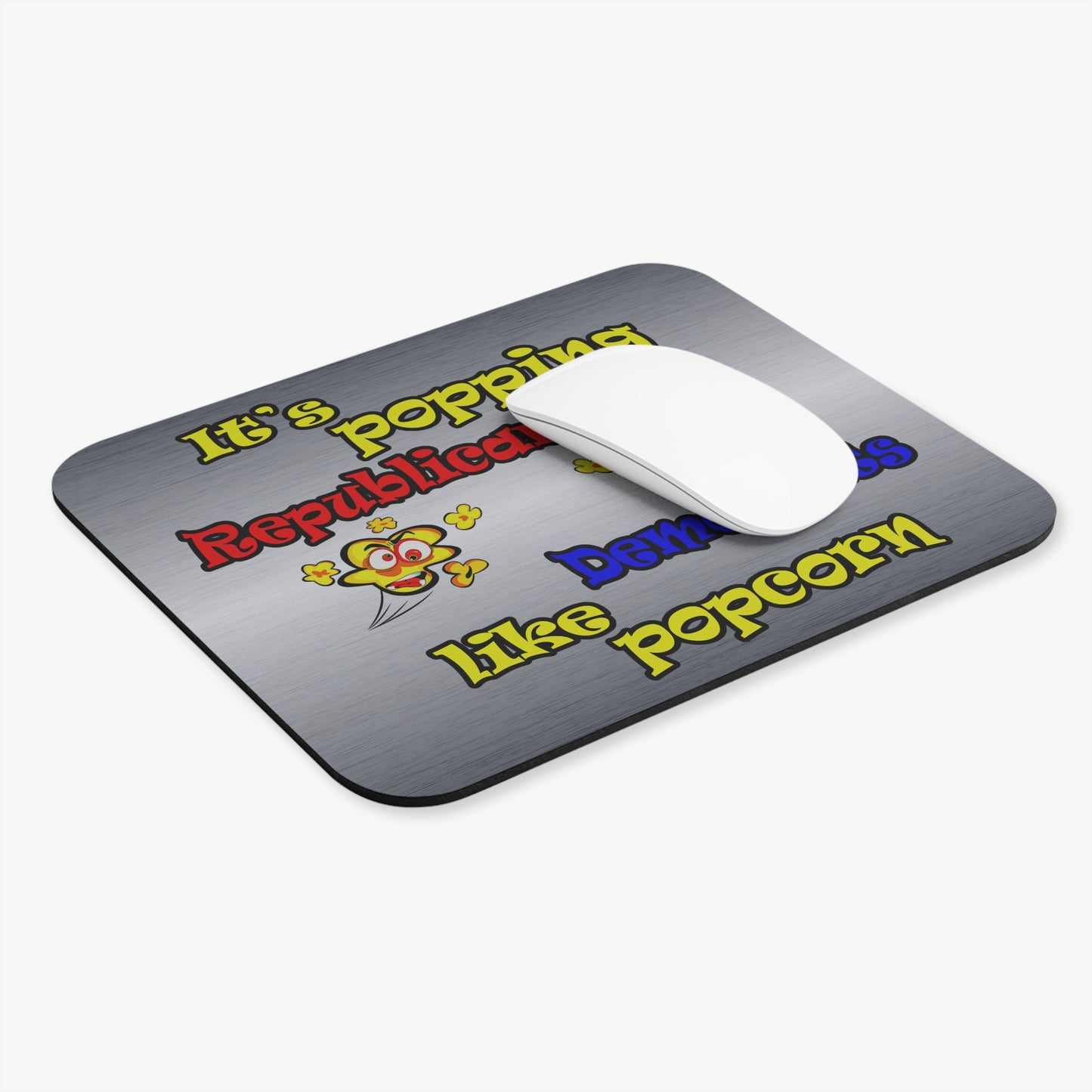 popping like popcorn - Mouse Pad (Rectangle) (brushed nickel)