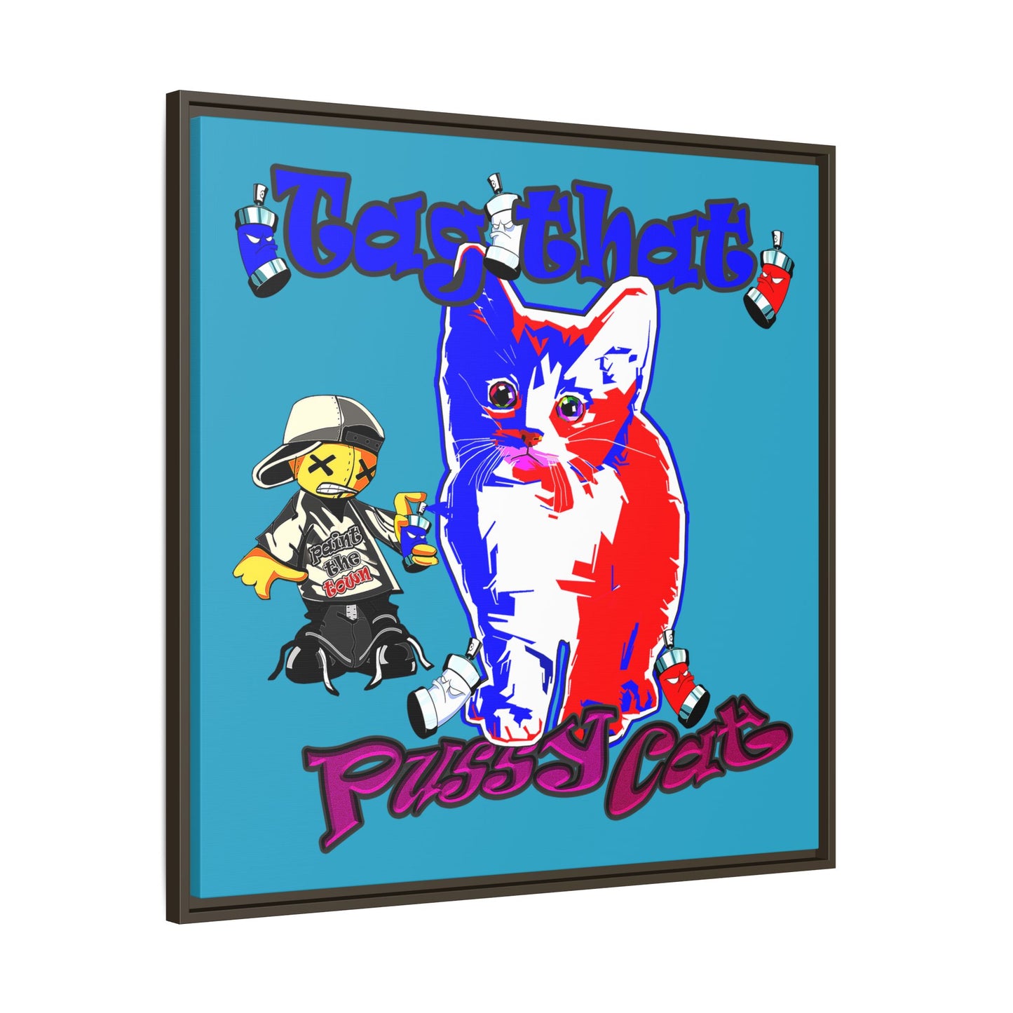 tag that - framed canvas art (turquoise)