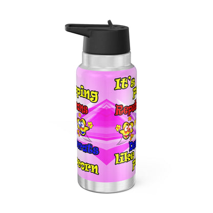 popping like popcorn - Gator Tumbler, 32oz  (light blue-pink wave)