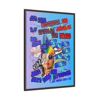 drop the beat - framed canvas art (light blue-purple wave)