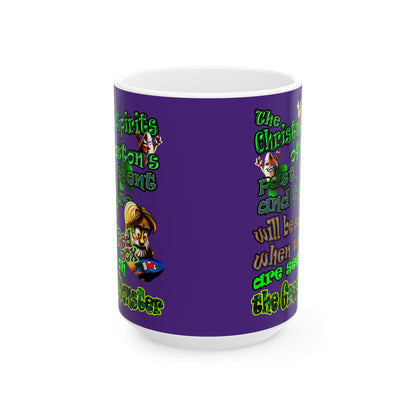 christmas spirits of boston - White Mug (purple)