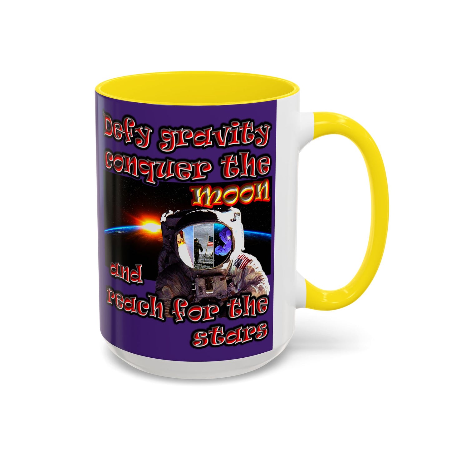 defy conquer reach - Accent Mug (purple)