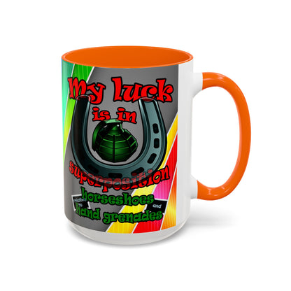 my luck - Accent Mug (rainbow split)