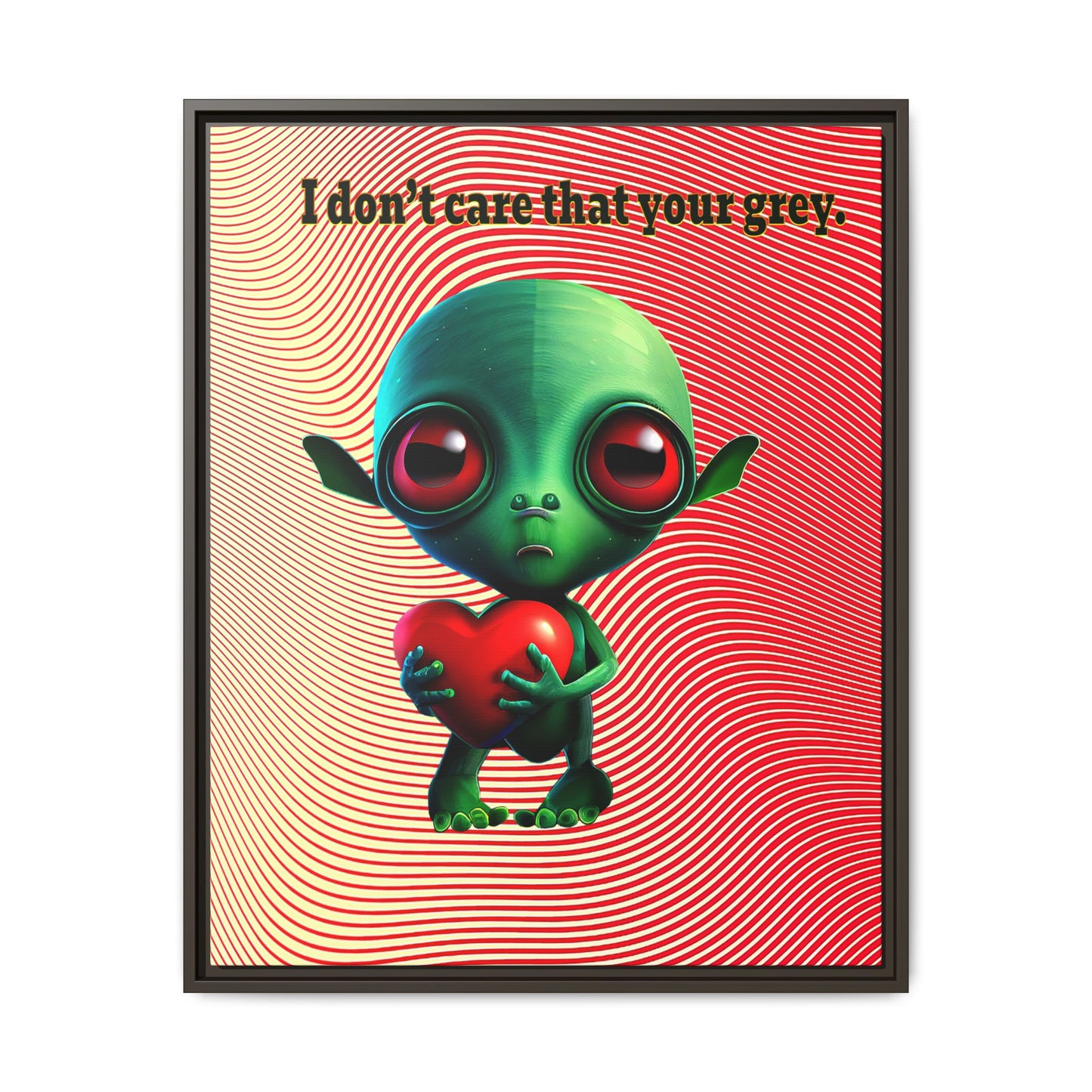 I don't care that your grey - framed canvas art (yellow-orange wave)