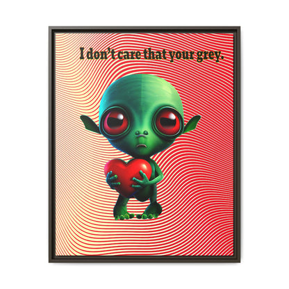 I don't care that your grey - framed canvas art (yellow-orange wave)