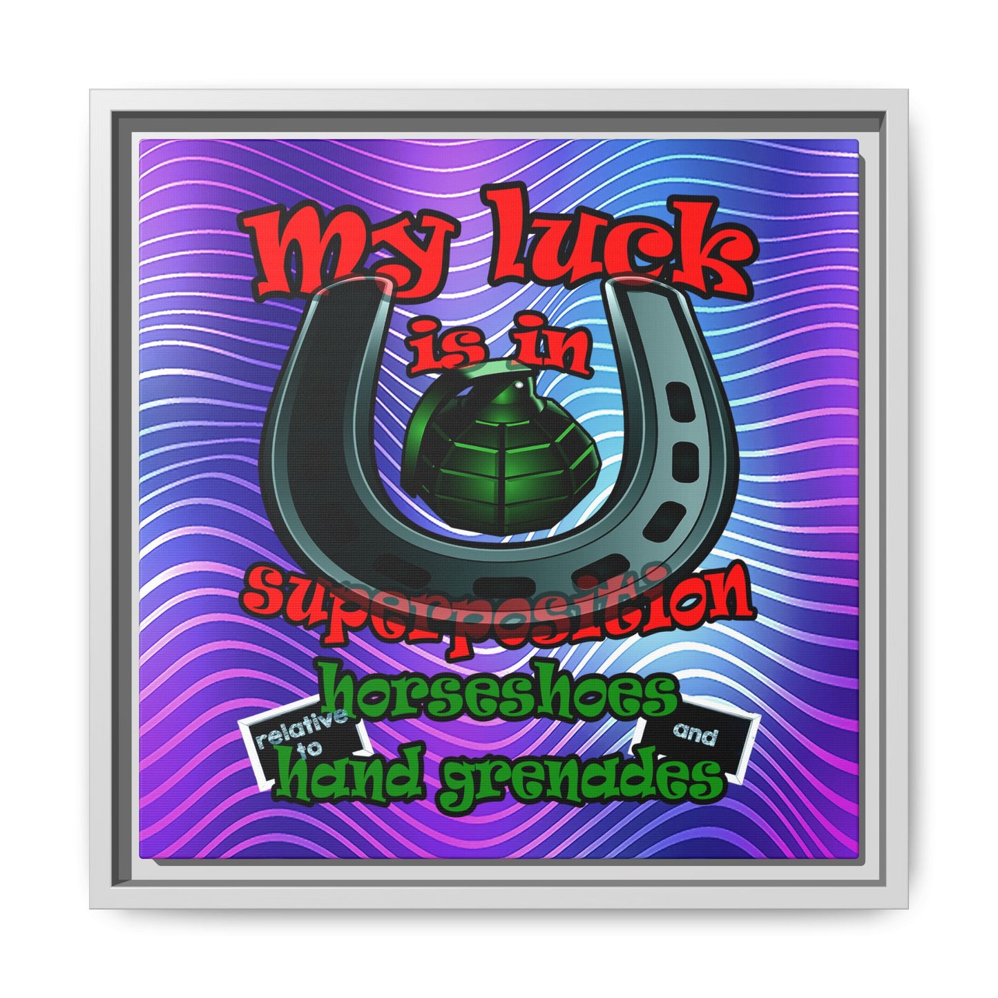 my luck - framed canvas art (purple wave)