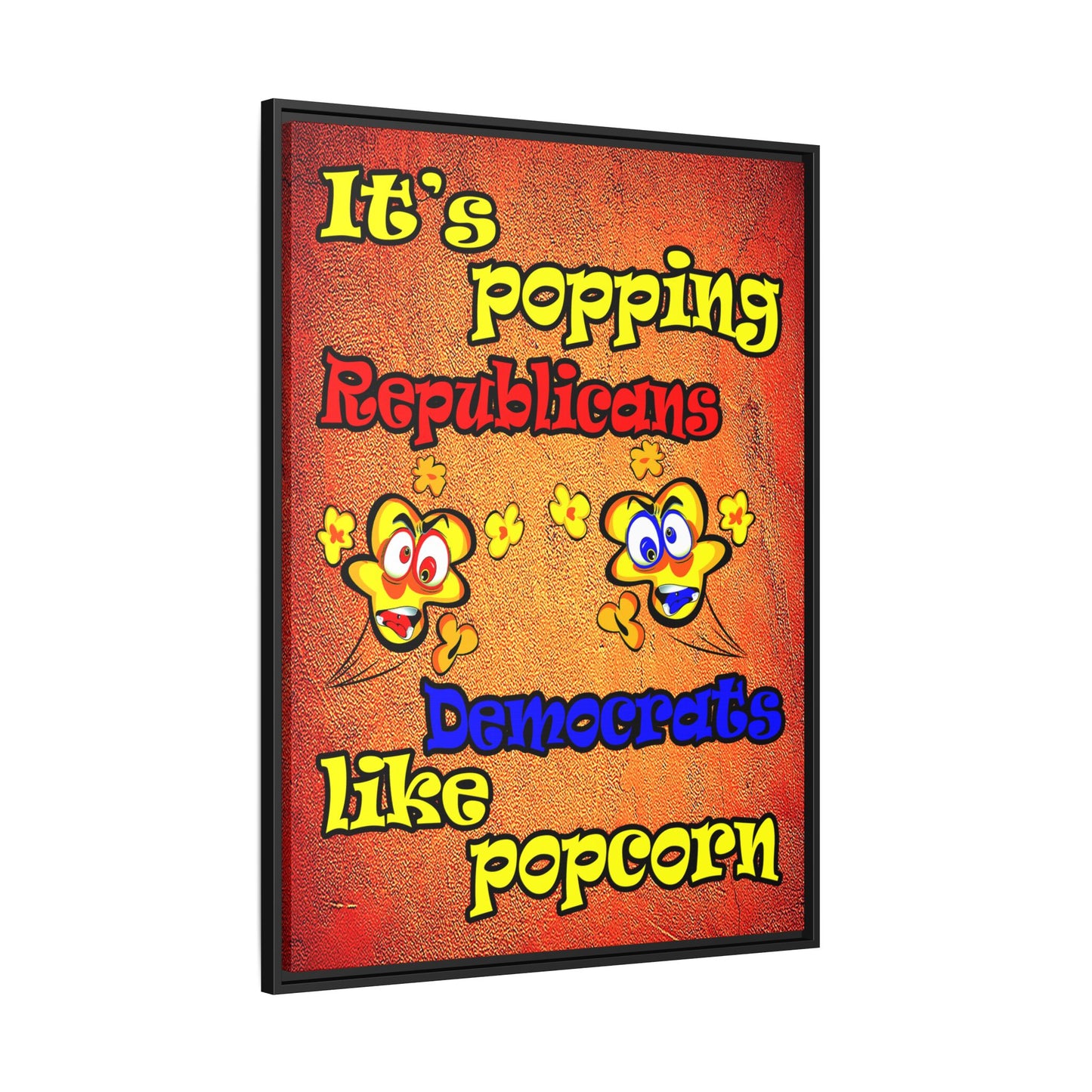 popping like popcorn - framed canvas art (burnt orange)