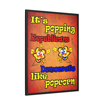 popping like popcorn - framed canvas art (burnt orange)
