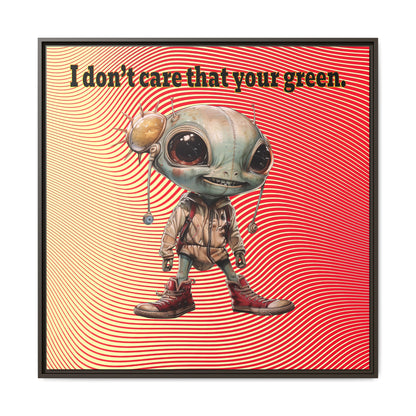 I don't care that your green - framed canvas art (yellow-orange wave)