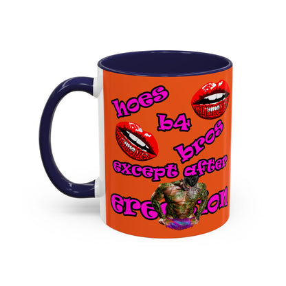 hoes b4 bros - Accent Mug (orange)