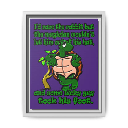 turtle race - framed canvas art (purple)