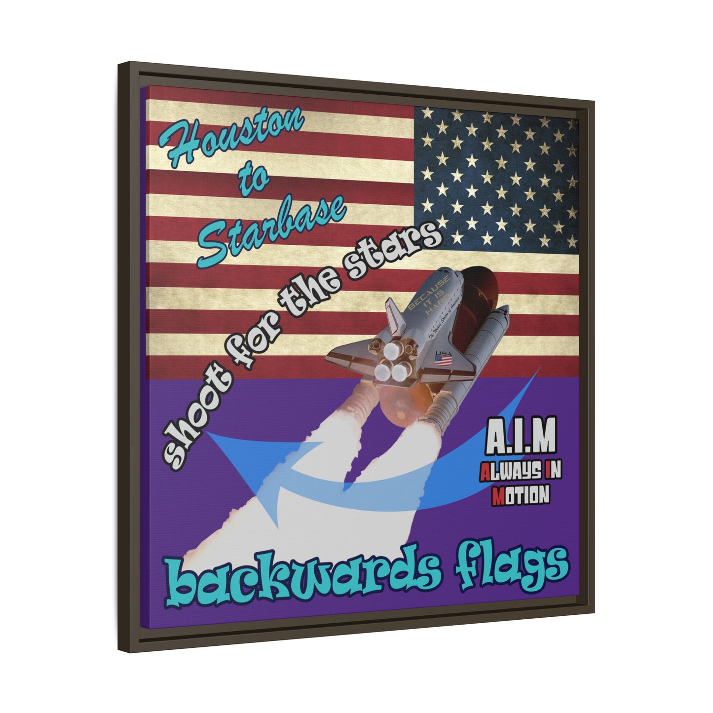 shoot for the stars - framed canvas art (purple)