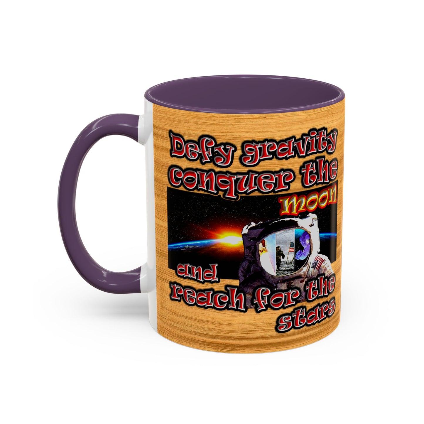 defy conquer reach - Accent Mug (butterscotch wood finish)