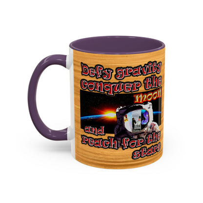 defy conquer reach - Accent Mug (butterscotch wood finish)