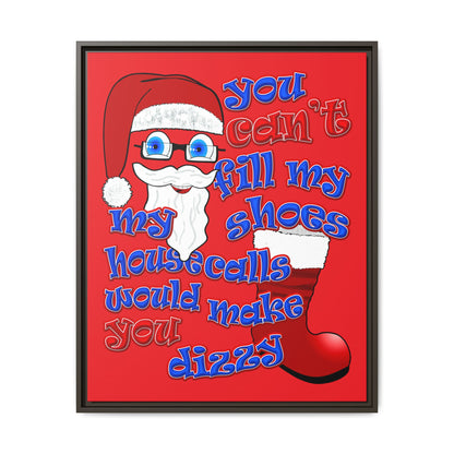 santa's shoes - framed canvas art (red)