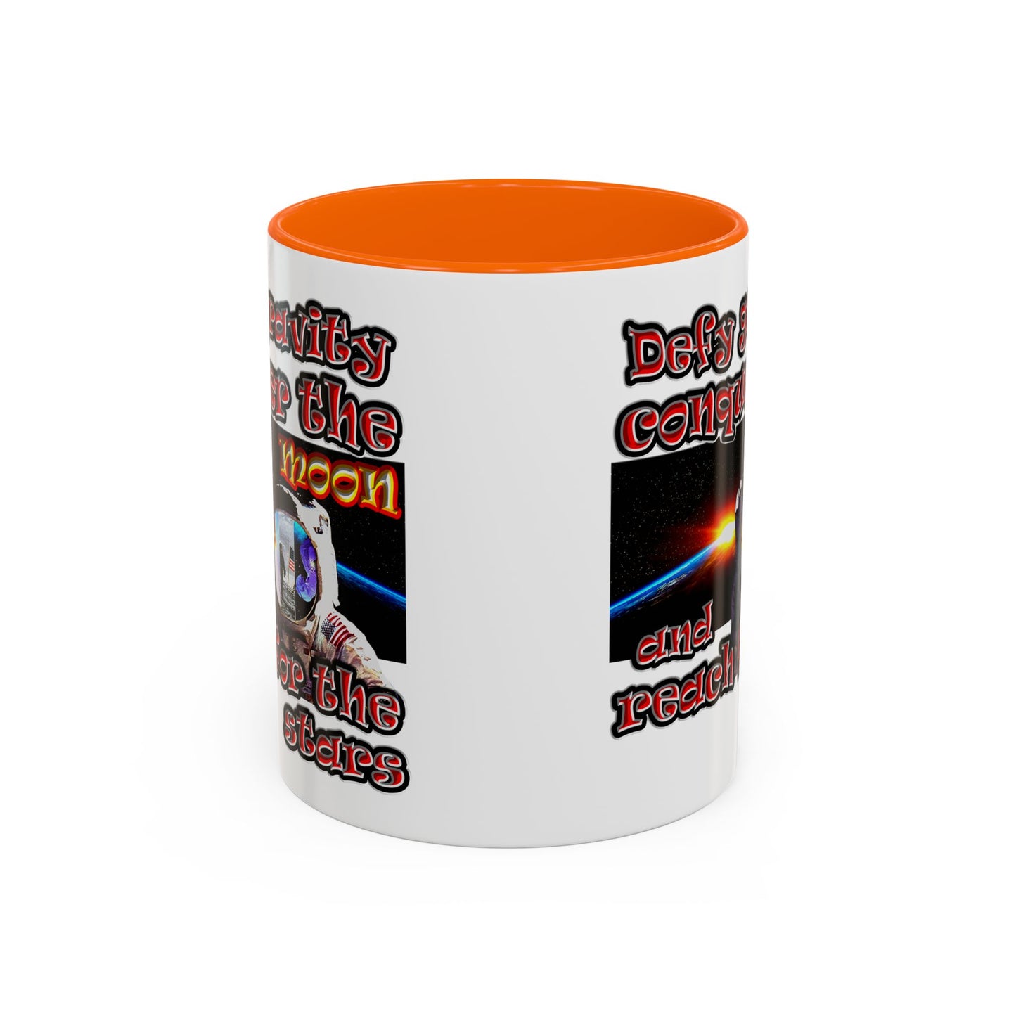 defy conquer reach - Accent Mug (white)