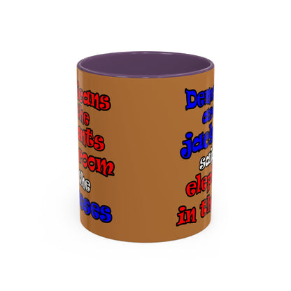 donkeys and elephants - Accent Mug (light brown)
