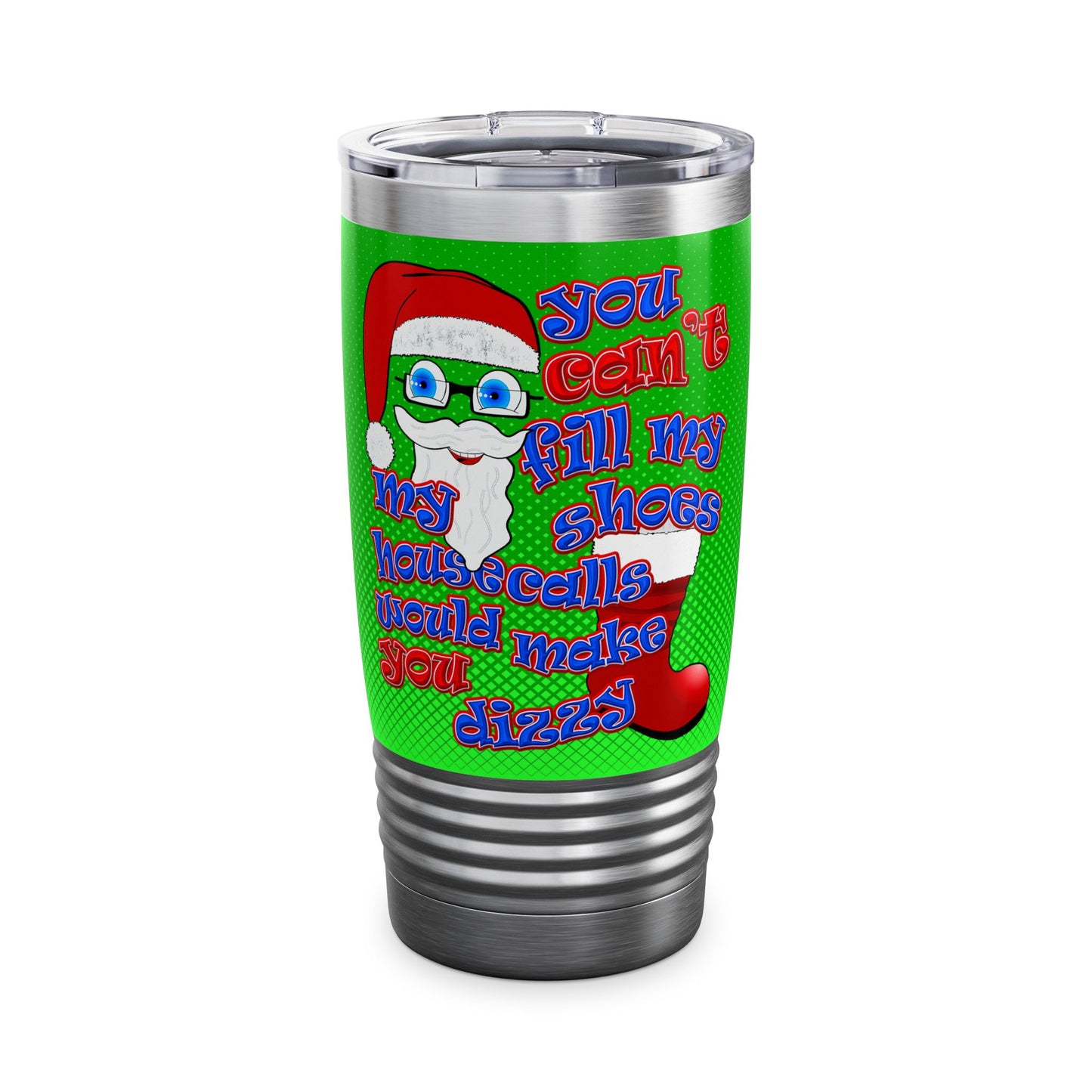 santa's shoes - Ringneck Tumbler, 20oz (logo green)