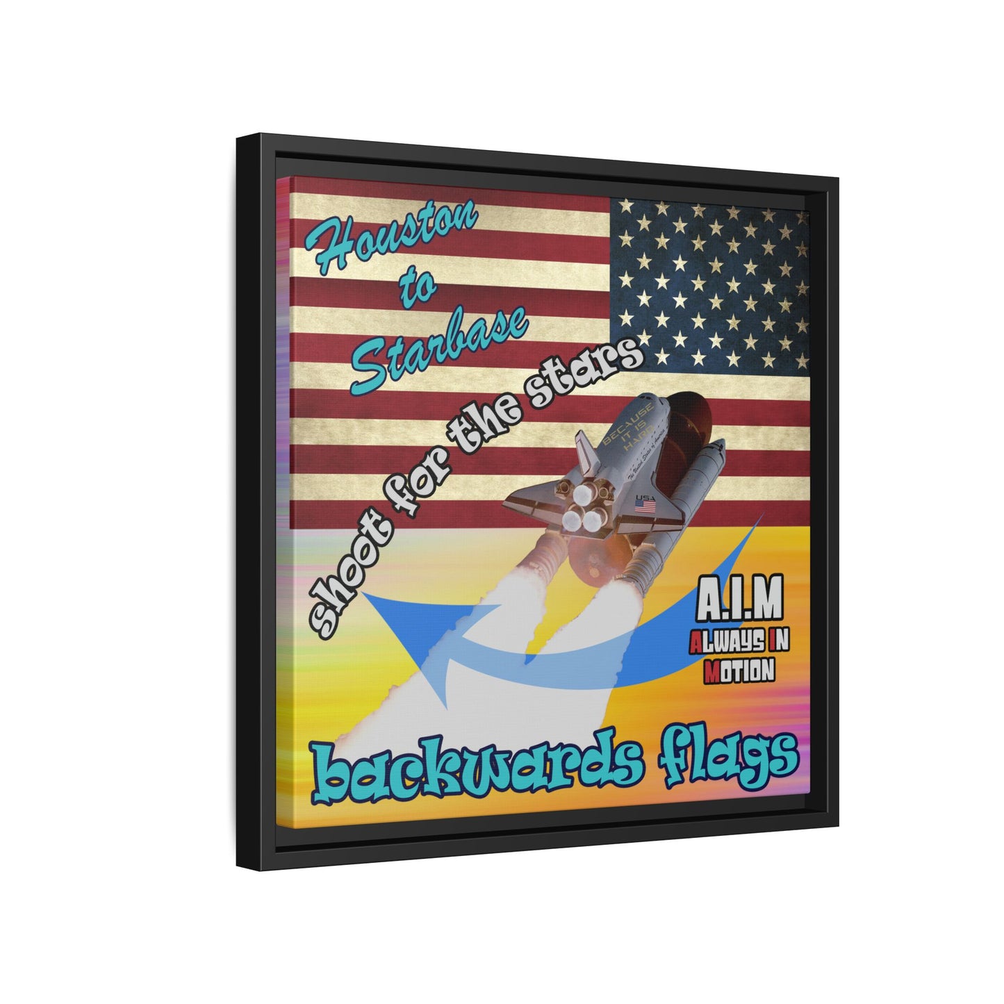 shoot for the stars - framed canvas art (color blur)