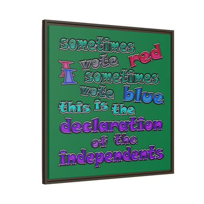 declaration of the independents - framed canvas art (dark green)