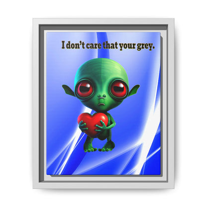 I don't care that your grey - framed canvas art (blue-white wave)