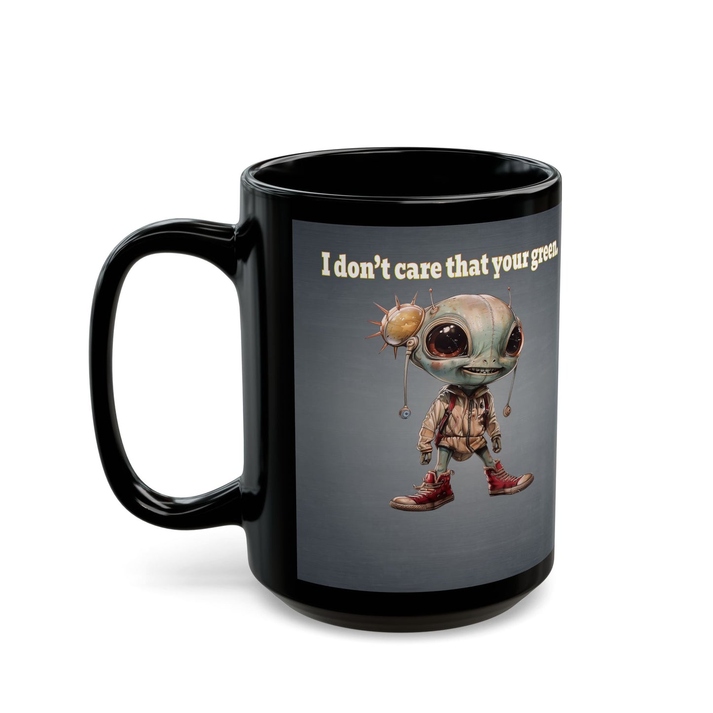 I don't care that your grey - Black Mug (grey-light grey)