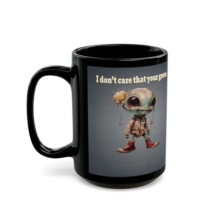 I don't care that your grey - Black Mug (grey-light grey)