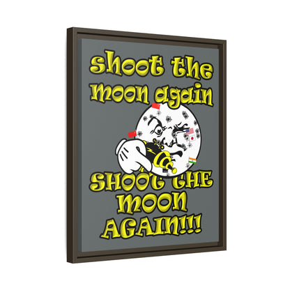 shoot the moon again - framed canvas art (dark grey)