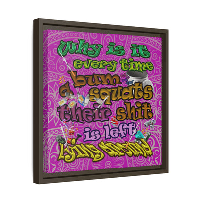 the bum's shit - framed canvas art (pink swirl)