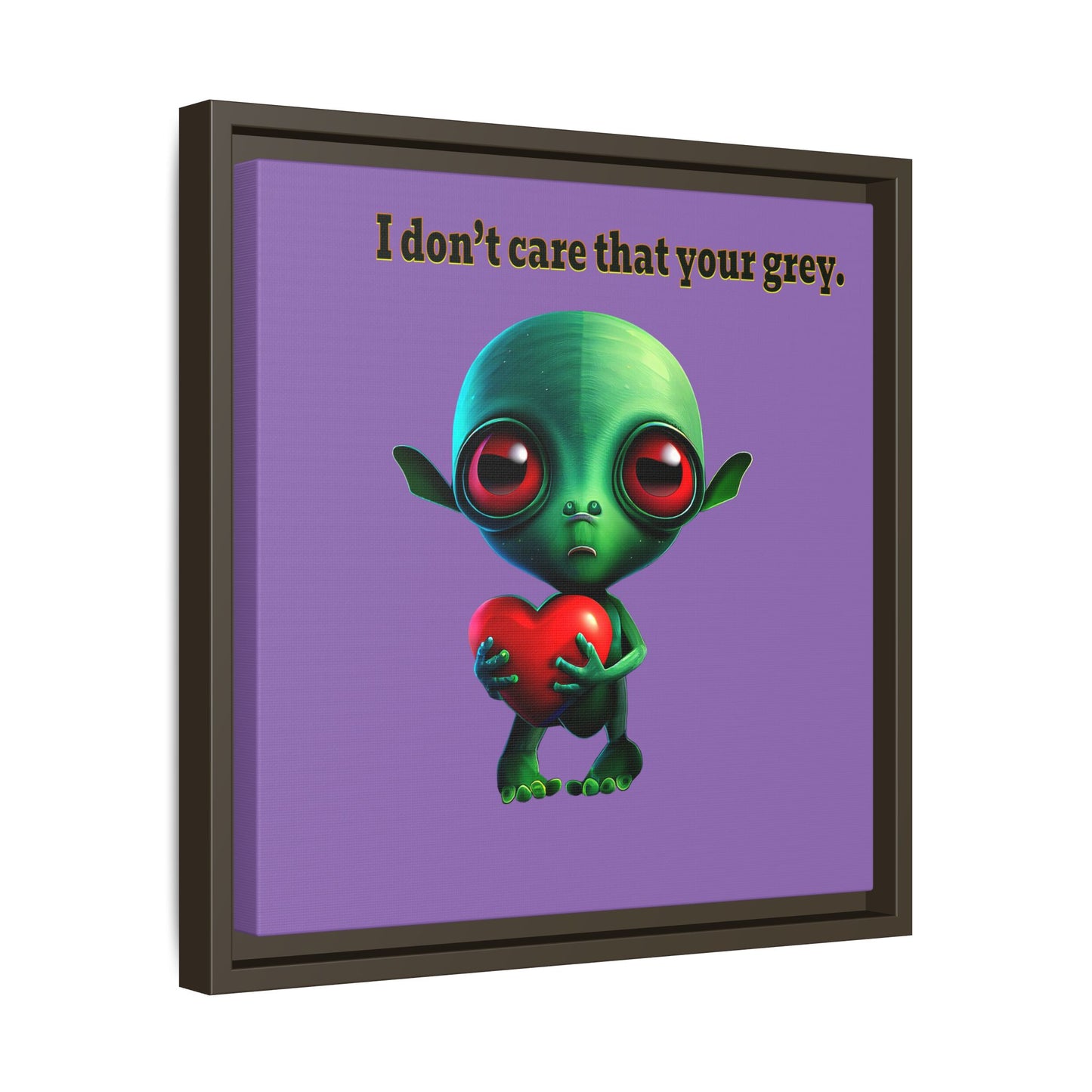 I don't care that your grey - framed canvas art (light purple)