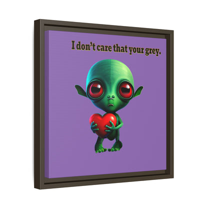 I don't care that your grey - framed canvas art (light purple)