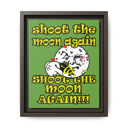 shoot the moon again - framed canvas art (green)